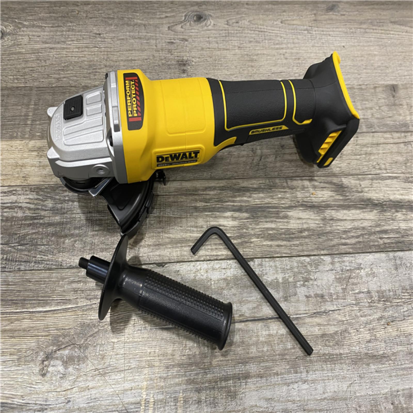 AS-IS DEWALT 20V MAX Cordless Brushless 4-1/2 in. Angle Grinder with Paddle Switch (Tool Only)