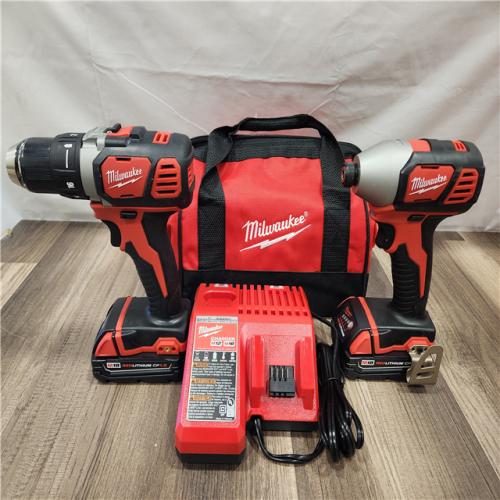 AS-IS- Milwaukee 18V Cordless Brushed 2-Tool Drill/Driver and Impact Driver Kit