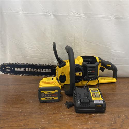 AS-IS DEWALT  FLEXVOLT 60V MAX 16in. Brushless Cordless Battery Powered Chainsaw Kit with (1) FLEXVOLT 2 Ah Battery & Charger