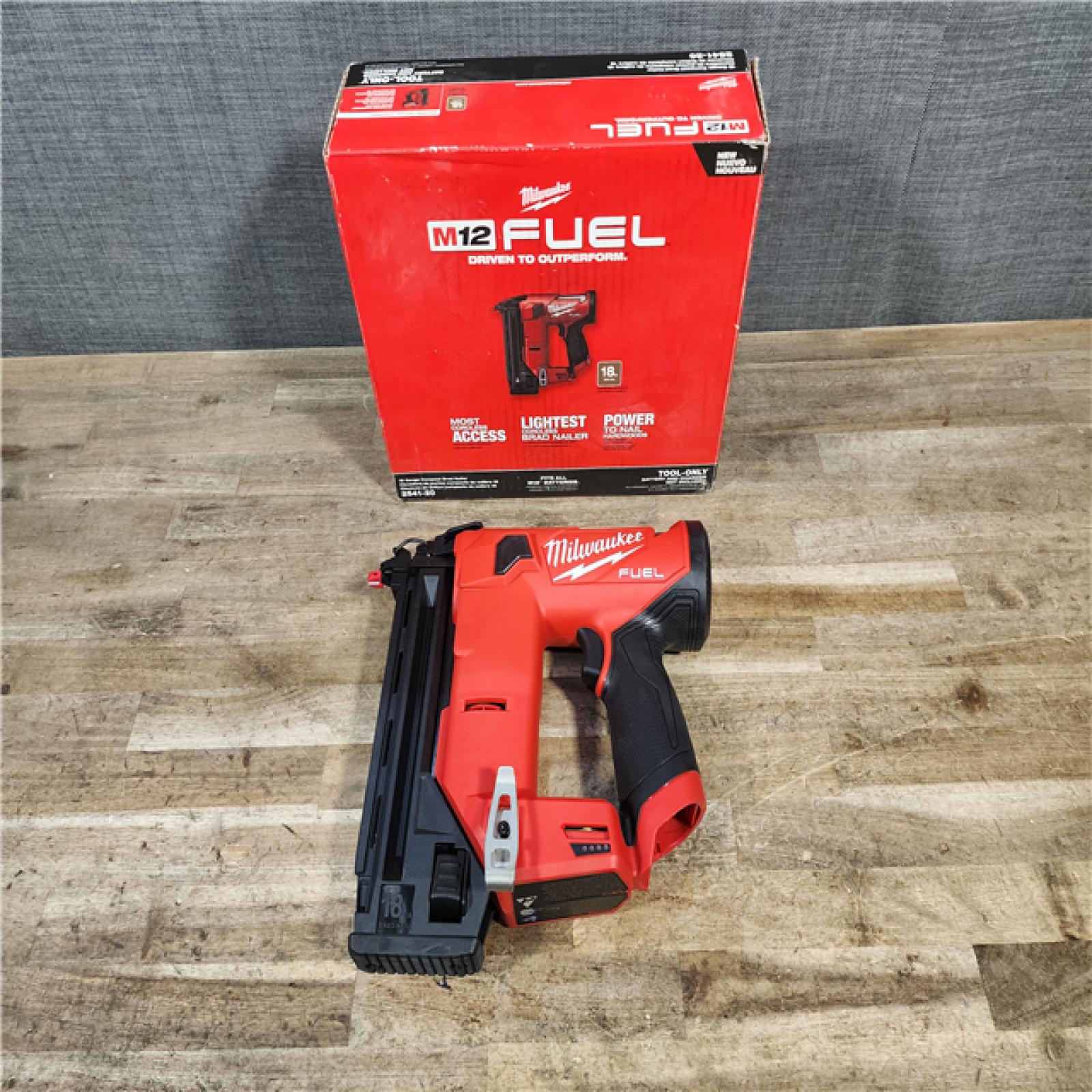 HOUSTON LOCATION - AS-IS Milwaukee  FUEL 12-Volt Lithium-Ion Brushless Cordless 18-Gauge 1-1/2 in. Compact Brad Nailer (Tool Only)