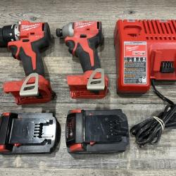 AS-IS Milwaukee 18-Volt Lithium-Ion Brushless Cordless Compact Hammer Drill/Impact Combo Kit