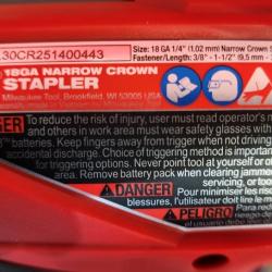 HOUSTON LOCATION - AS-IS (APPEARS LIKE NEW) MILWAUKEE FUEL 18V Cordless 18-Gauge 1/4 in. Narrow Crown Stapler (Tool-Only)