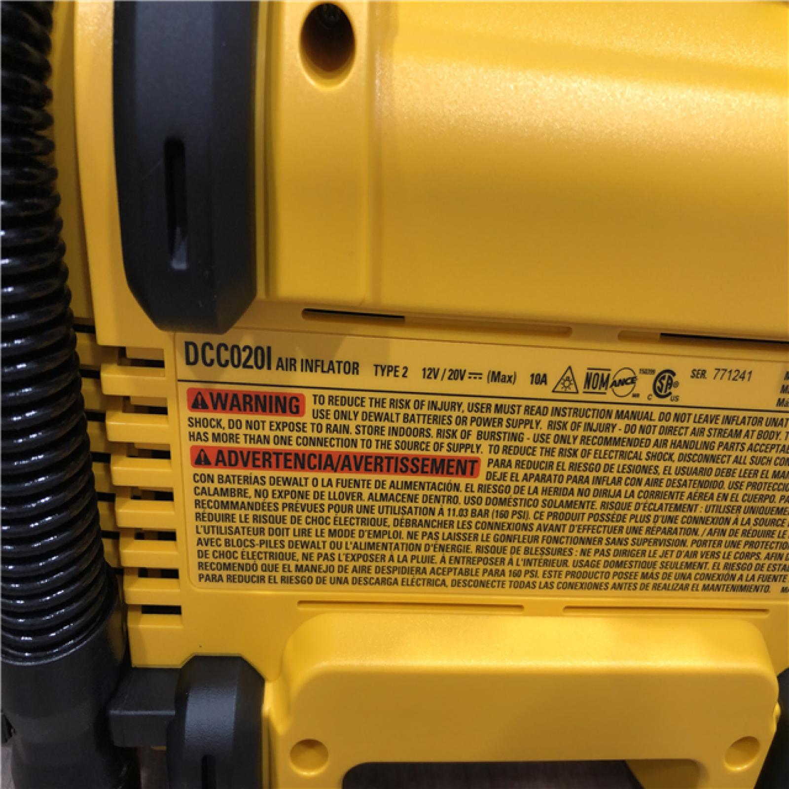 AS-IS DEWALT 20V MAX Cordless Electric Portable Inflator (Tool Only)