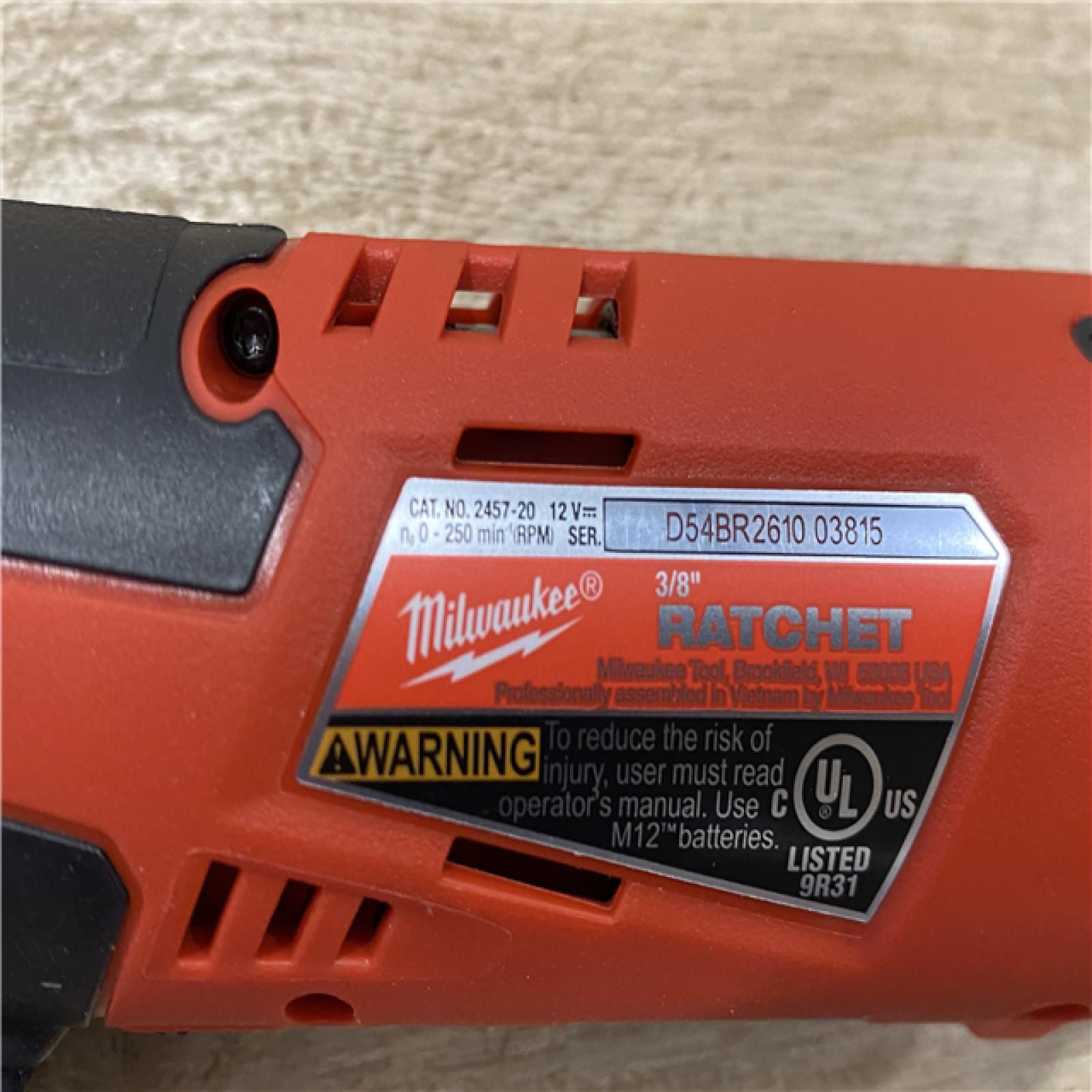 AS-IS Milwaukee 12V Lithium-Ion Cordless 3/8 in. Ratchet (Tool-Only)