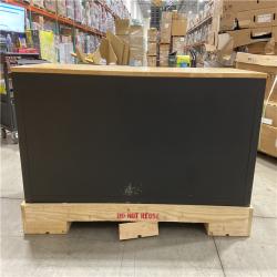 DALLAS LOCATION - Husky 72 in. W x 24 in. D Heavy Duty 18-Drawer Mobile Workbench Cabinet with Adjustable-Height Hardwood Top in Matte Black