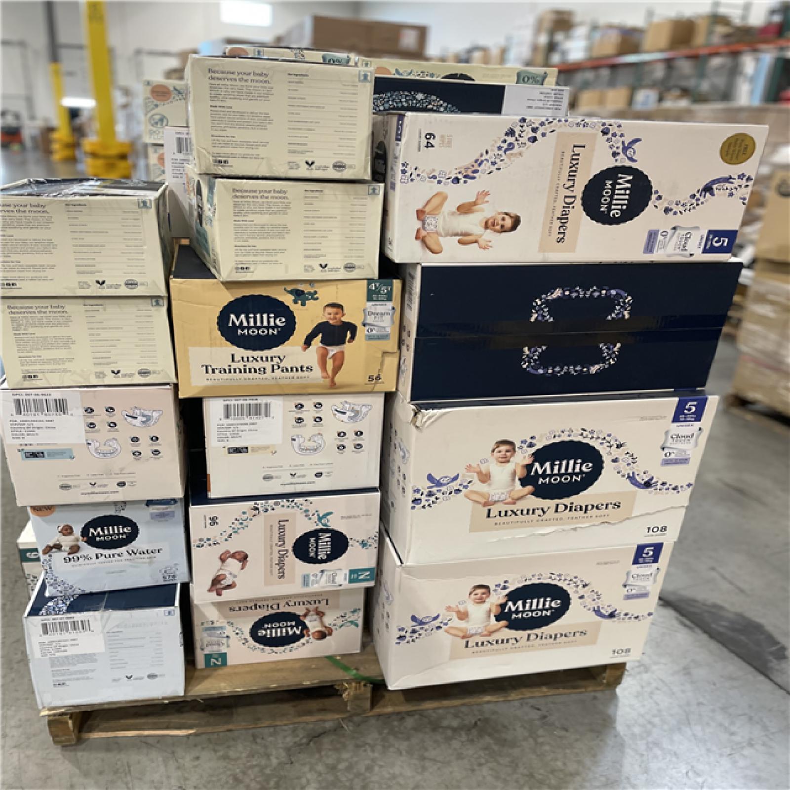 DALLAS LOCATION - BULLSEYE MIXED DIAPERS WIPE'S PALLET -(60 CASES)