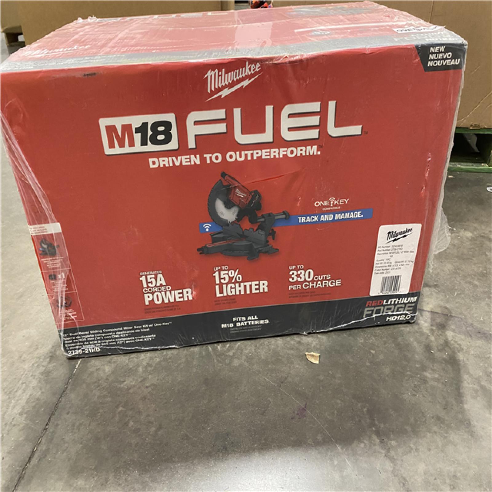 NEW - Milwaukee M18 Fuel 12 in. Cordless Brushless Dual-Bevel Compound Miter Saw Kit (Battery & Charger)