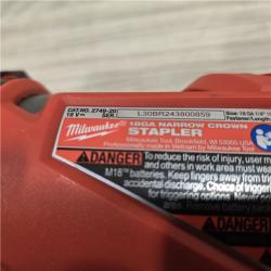 AS-IS MILWAUKEE FUEL 18V Cordless 18-Gauge 1/4 in. Narrow Crown Stapler (Tool-Only)
