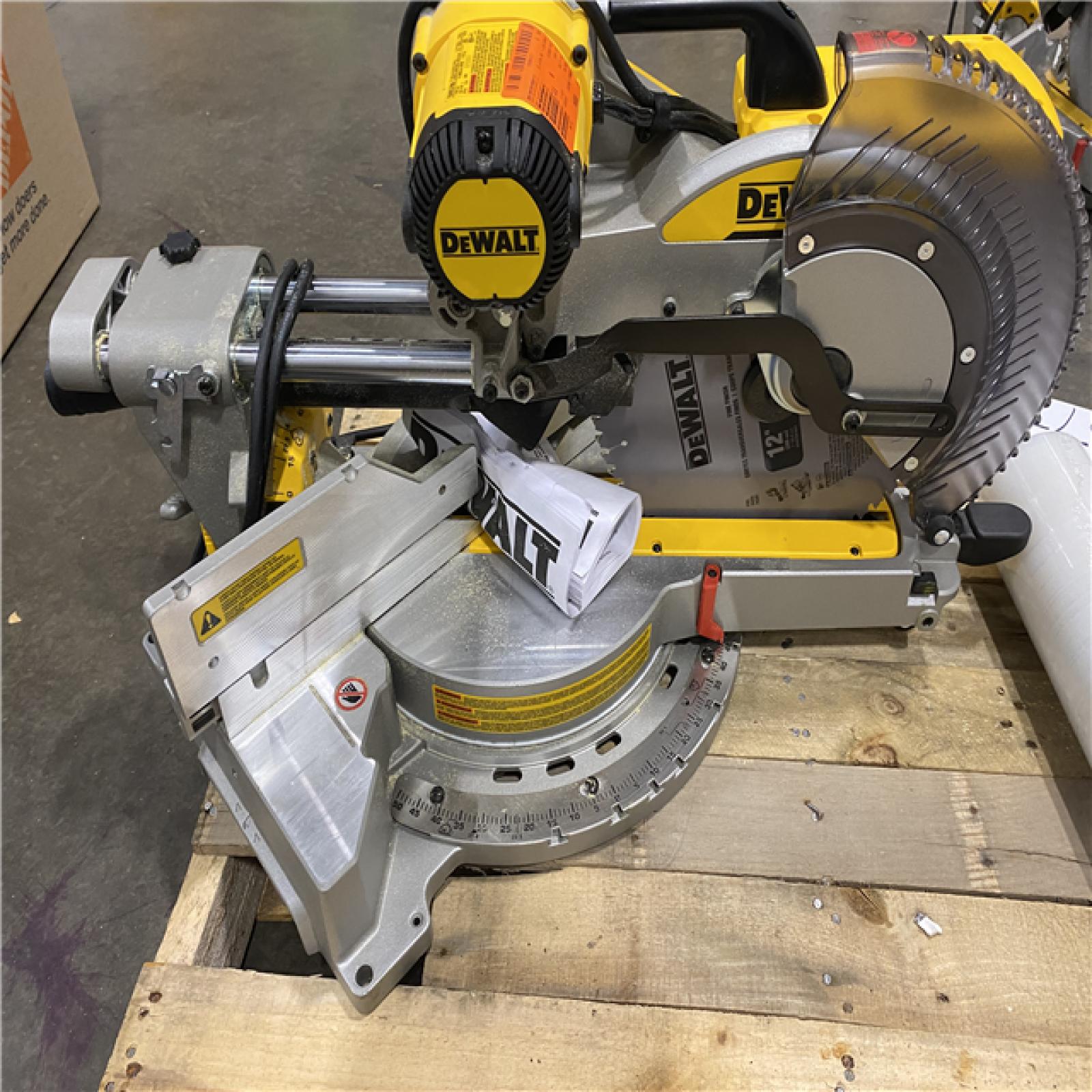 As-Is- DEWALT 15 Amp Corded 12 in. Double Bevel Sliding Compound Miter Saw