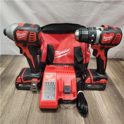AS-IS- Milwaukee 18V Cordless Brushed 2-Tool Drill/Driver and Impact Driver Kit