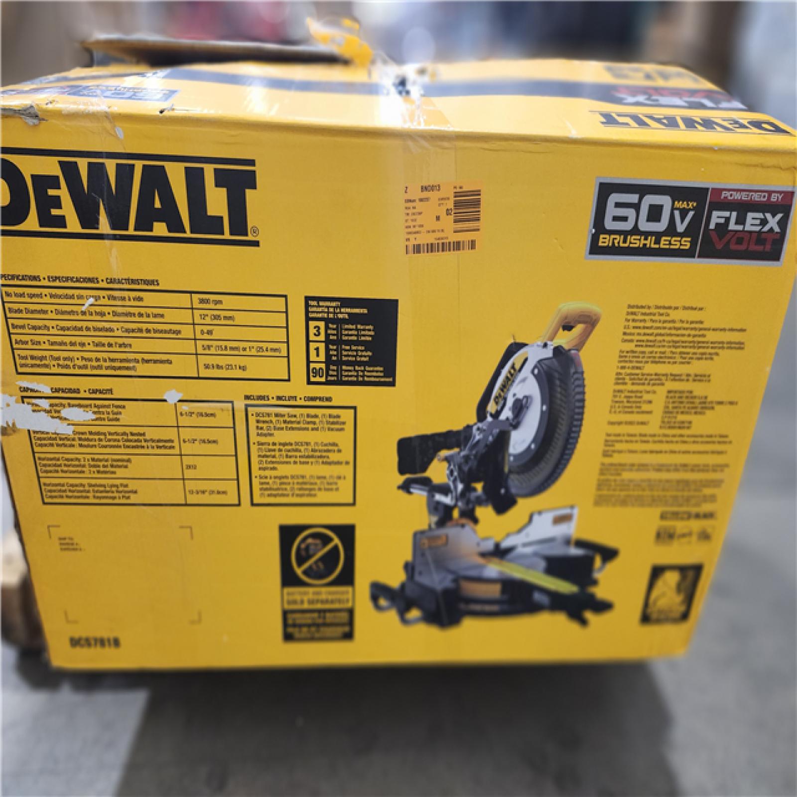 As-Is- DEWALT 60V Lithium-Ion 12 in. Cordless Sliding Miter Saw (Tool Only)