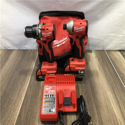 AS-IS Milwaukee 18-Volt Lithium-Ion Brushless Cordless Compact Hammer Drill/Impact Combo Kit