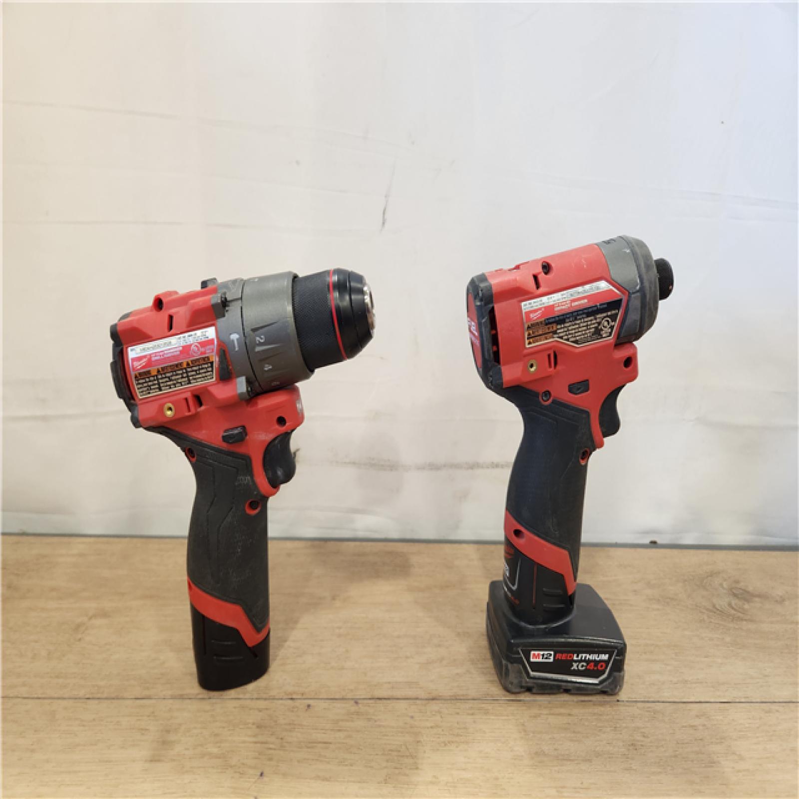 AS-IS- Milwaukee 12V Brushless Hammer Drill and Impact Driver Combo Kit