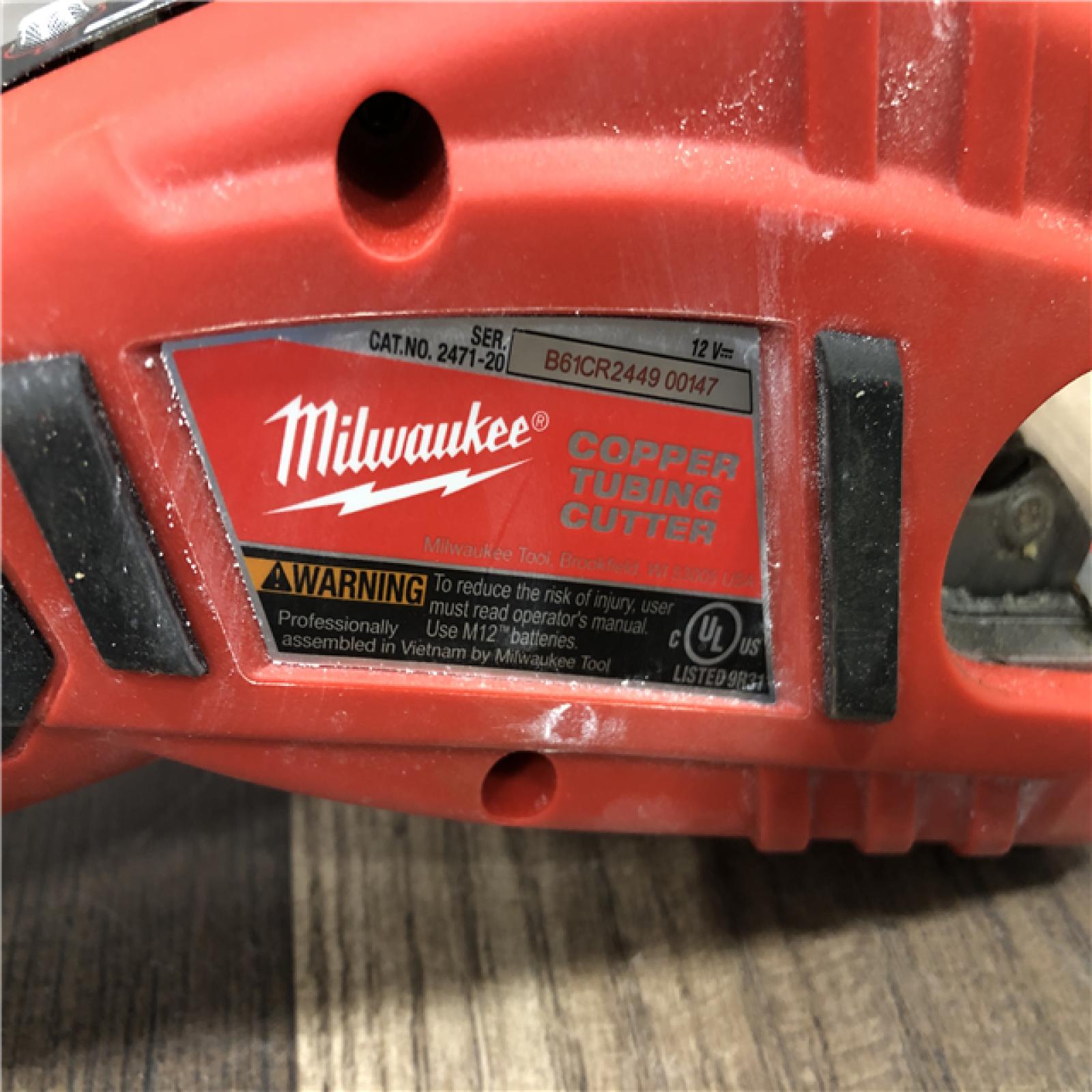 AS-IS Milwaukee M12 12V Lithium-Ion Cordless Copper Tubing Cutter (Tool-Only)