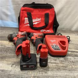 AS-IS Milwaukee FUEL 12-Volt Lithium-Ion Brushless Cordless Hammer Drill and Impact Driver Combo Kit