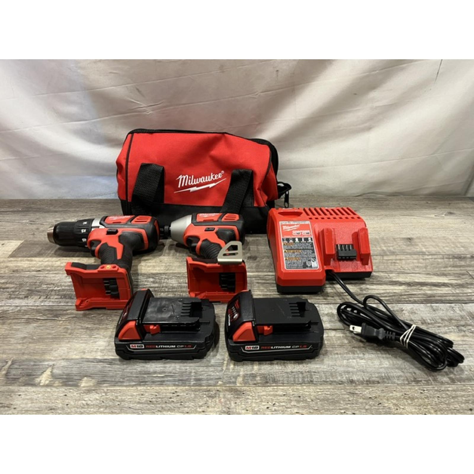 AS-IS Milwaukee 18V Lithium-Ion Cordless Drill Driver/Impact Driver Combo Kit