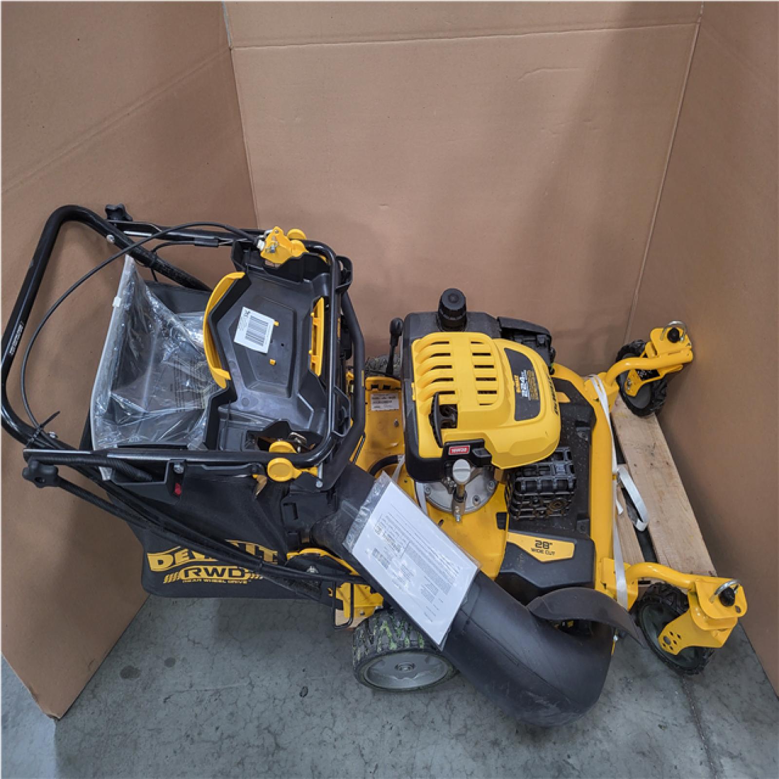 CALIFORNIA AS-IS DEWALT 28 INCH WIDE CUT LAWN MOWER