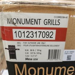 Phoenix LIKE NEW Monument Grills Mesa 3-Burner Propane Gas Grill in Black with Clear View Lid, LED Controls, Smoke Box, and Side Burner