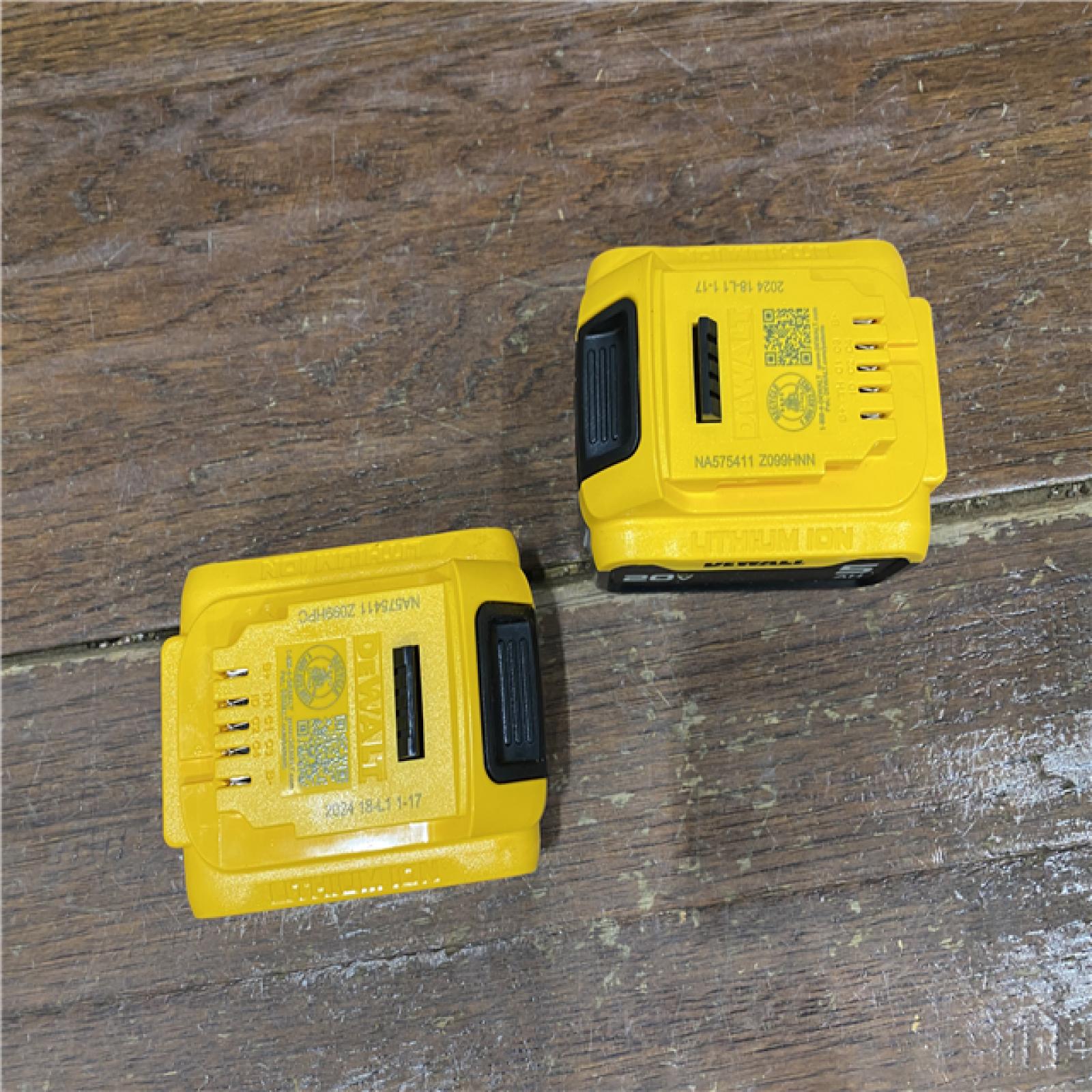 AS-IS DEWALT 20V MAX XR Premium Lithium-Ion 5.0Ah Battery Pack (2 Pack)