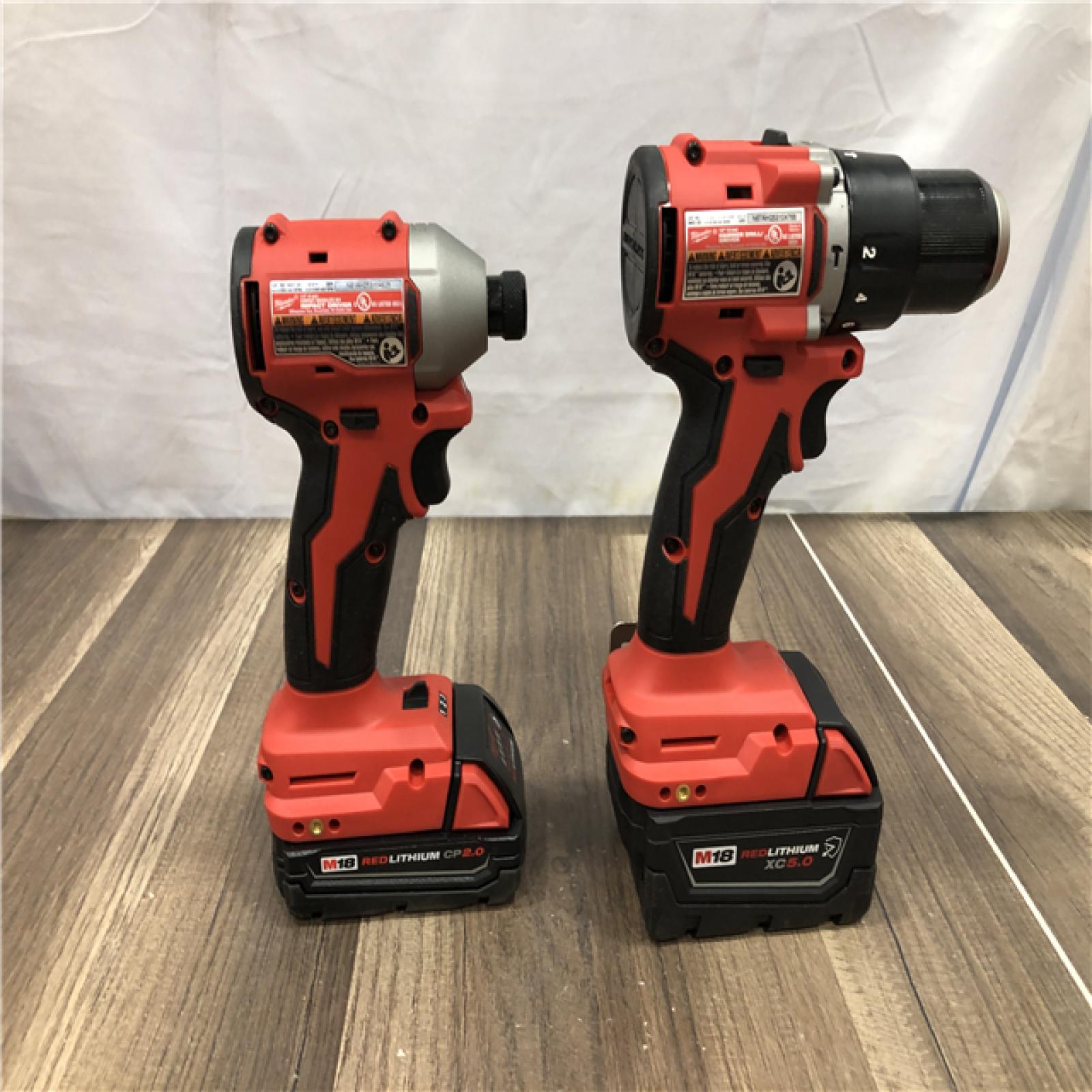 AS-IS Milwaukee 18-Volt Lithium-Ion Brushless Cordless Compact Hammer Drill/Impact Combo Kit