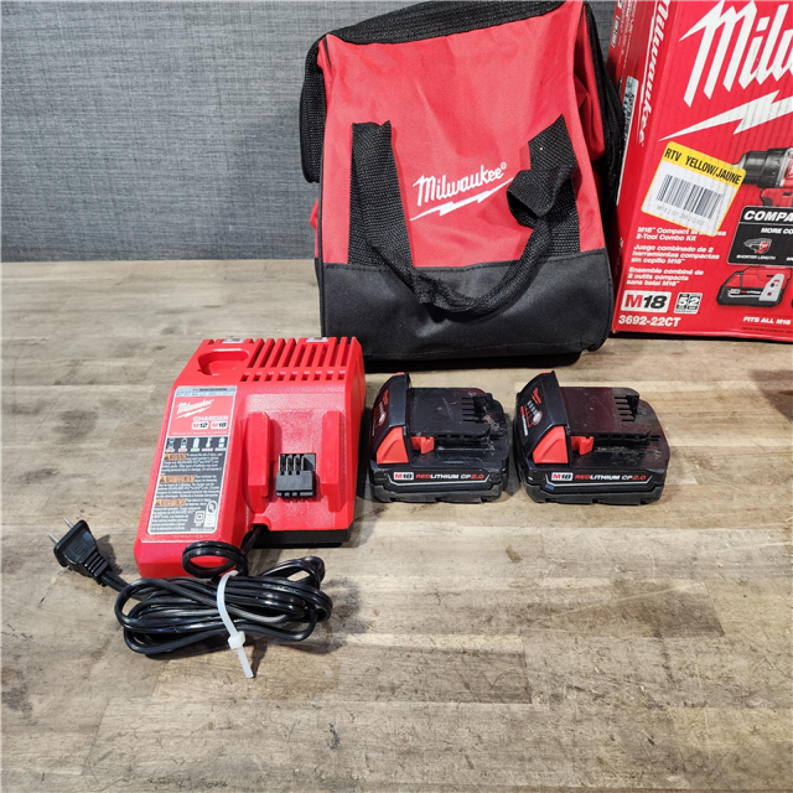 HOUSTON LOCATION - AS-IS Milwaukee M18 Compact Brushless 2-Tool Combo Kit