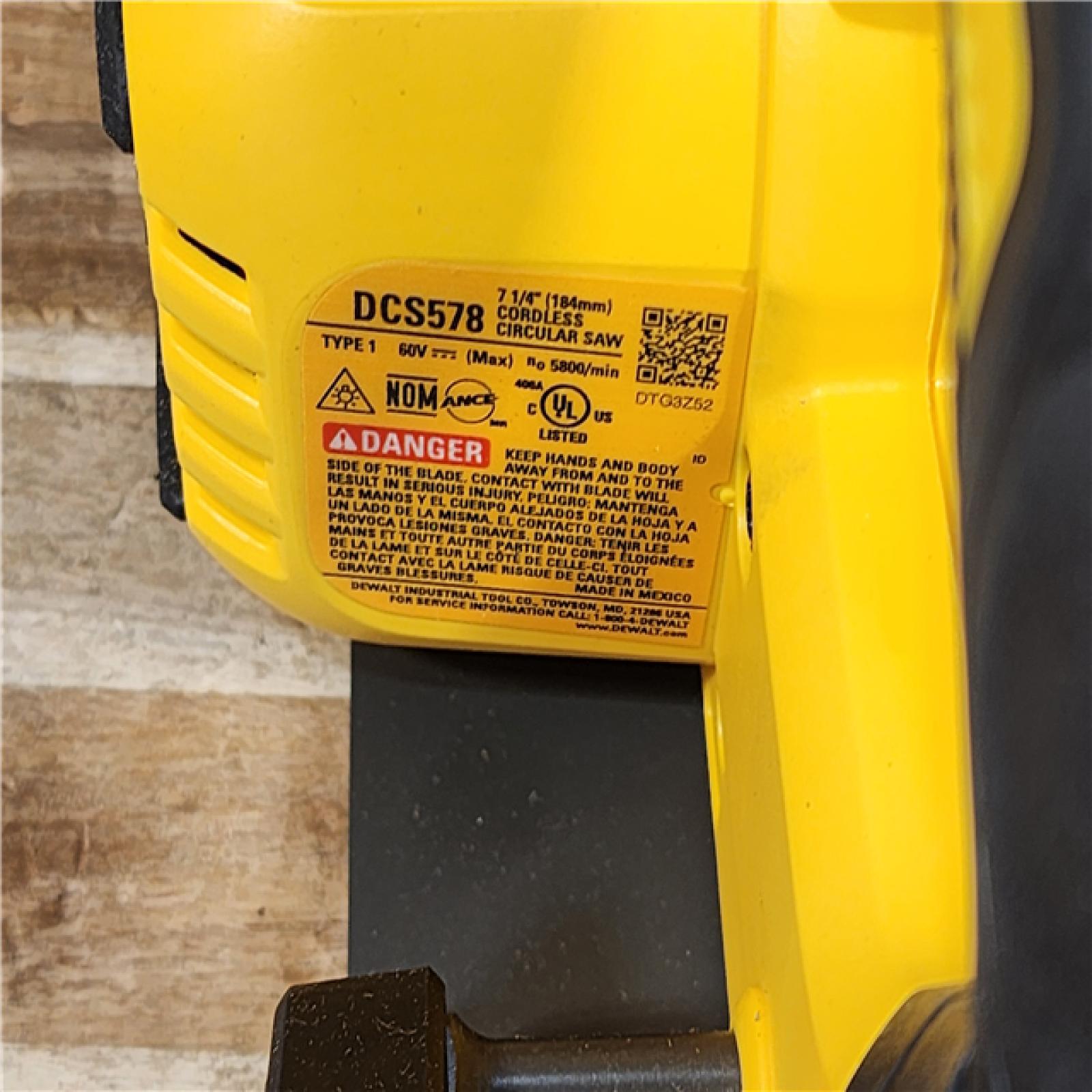 HOUSTON LOCATION - AS-IS (APPEARS LIKE NEW) DEWALT FLEXVOLT 60V MAX Cordless Brushless 7-1/4 in. Circular Saw with Brake (Tool Only)