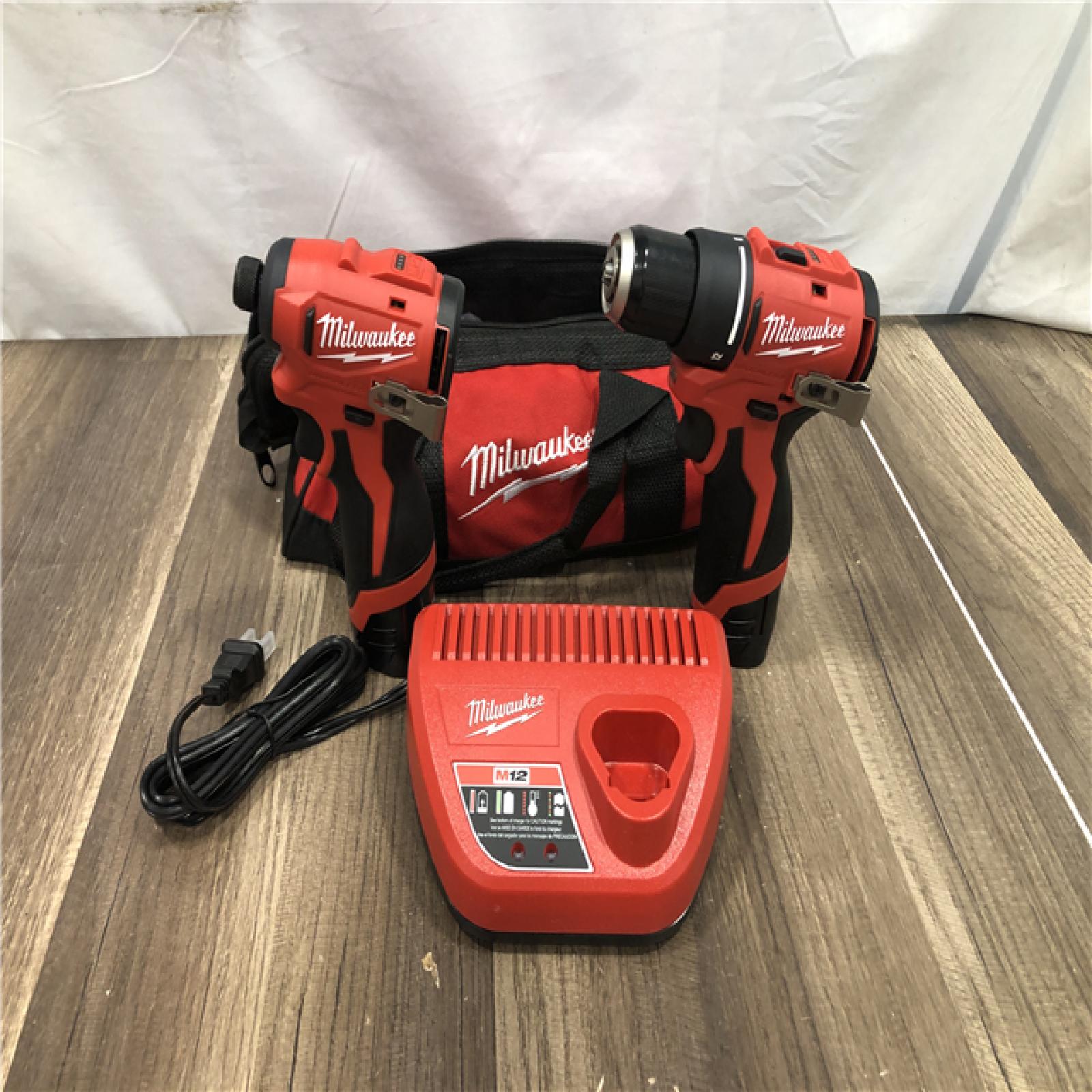 AS-IS  Milwaukee 12-Volt Lithium-Ion Brushless Cordless Subcompact Drill and Impact Driver Combo Kit