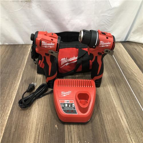 AS-IS  Milwaukee 12-Volt Lithium-Ion Brushless Cordless Subcompact Drill and Impact Driver Combo Kit