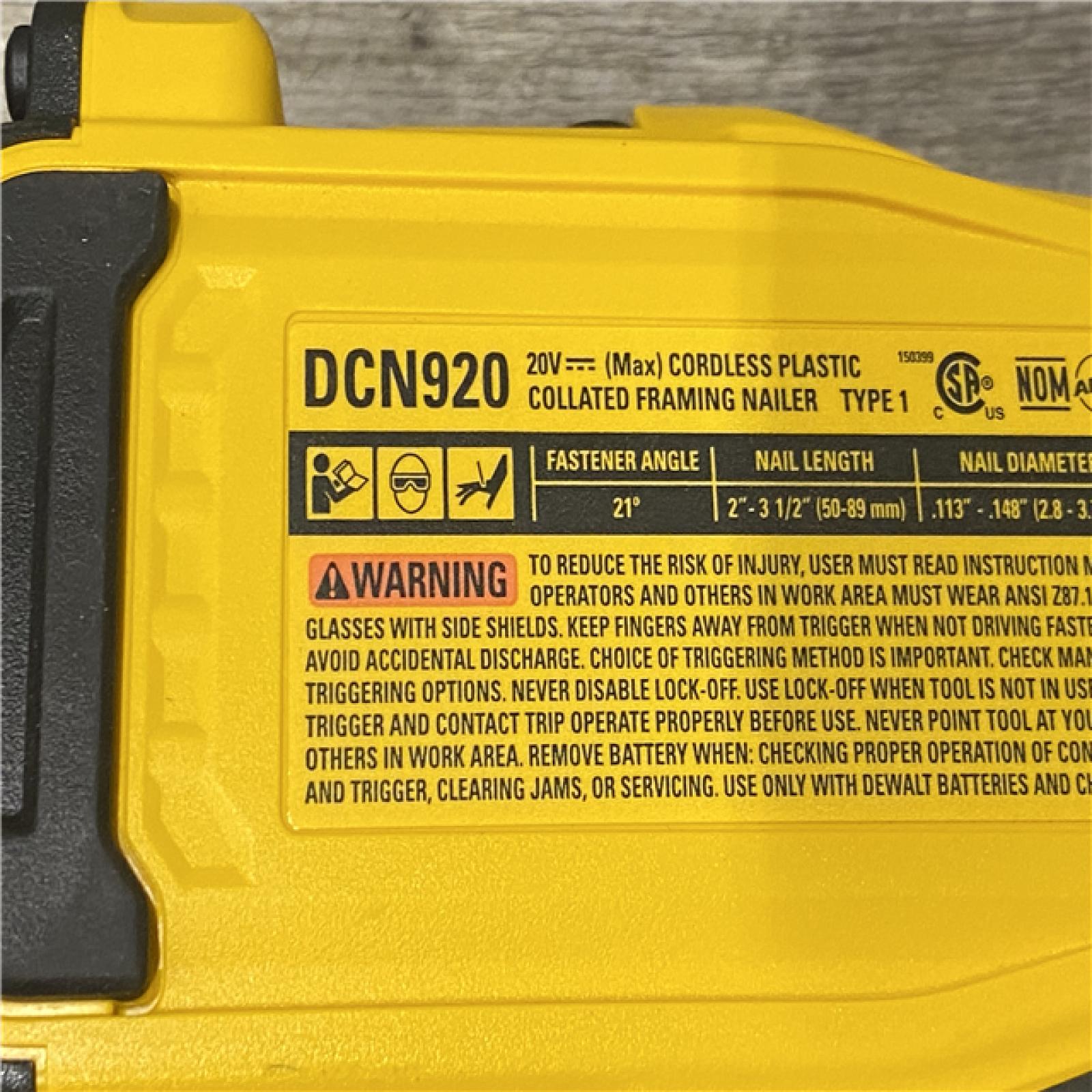 AS-IS DEWALT 20-Volt 21° Cordless Framing Nailer (Tool-Only)