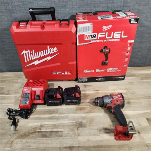 HOUSTON LOCATION - AS-IS Milwaukee 2904-22 Hammer Drill Driver Kit with Batteries  Charger & Tool Case  Red