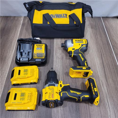 AS-IS DEWALT ATOMIC 20-Volt MAX Lithium-Ion Cordless Combo Kit (2-Tool) with (2) 2.0Ah Batteries, Charger and Bag