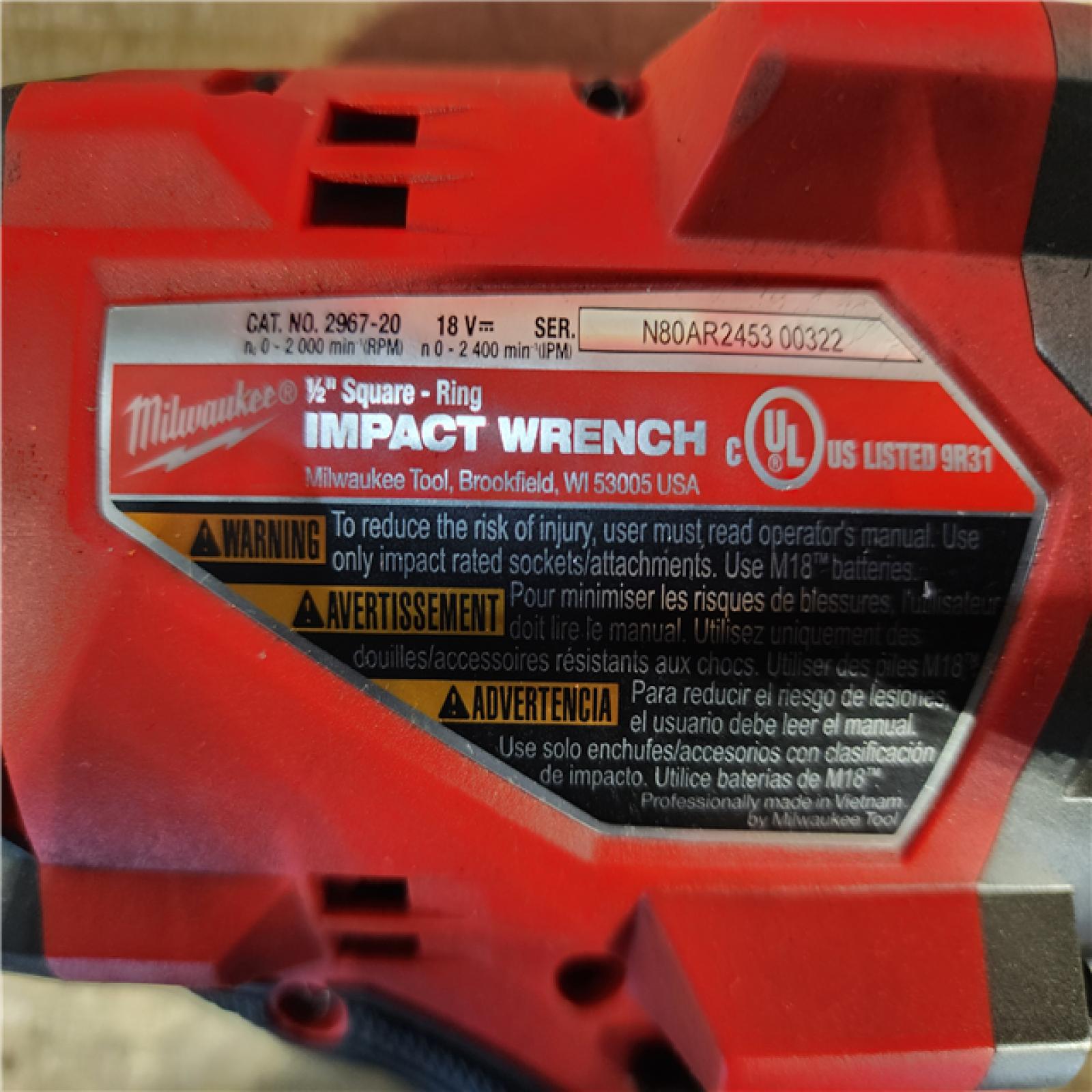 HOUSTON LOCATION - AS-IS Milwaukee FUEL 18V Lithium-Ion Brushless Cordless 1/2 in. Impact Wrench with Friction Ring (Tool-Only)