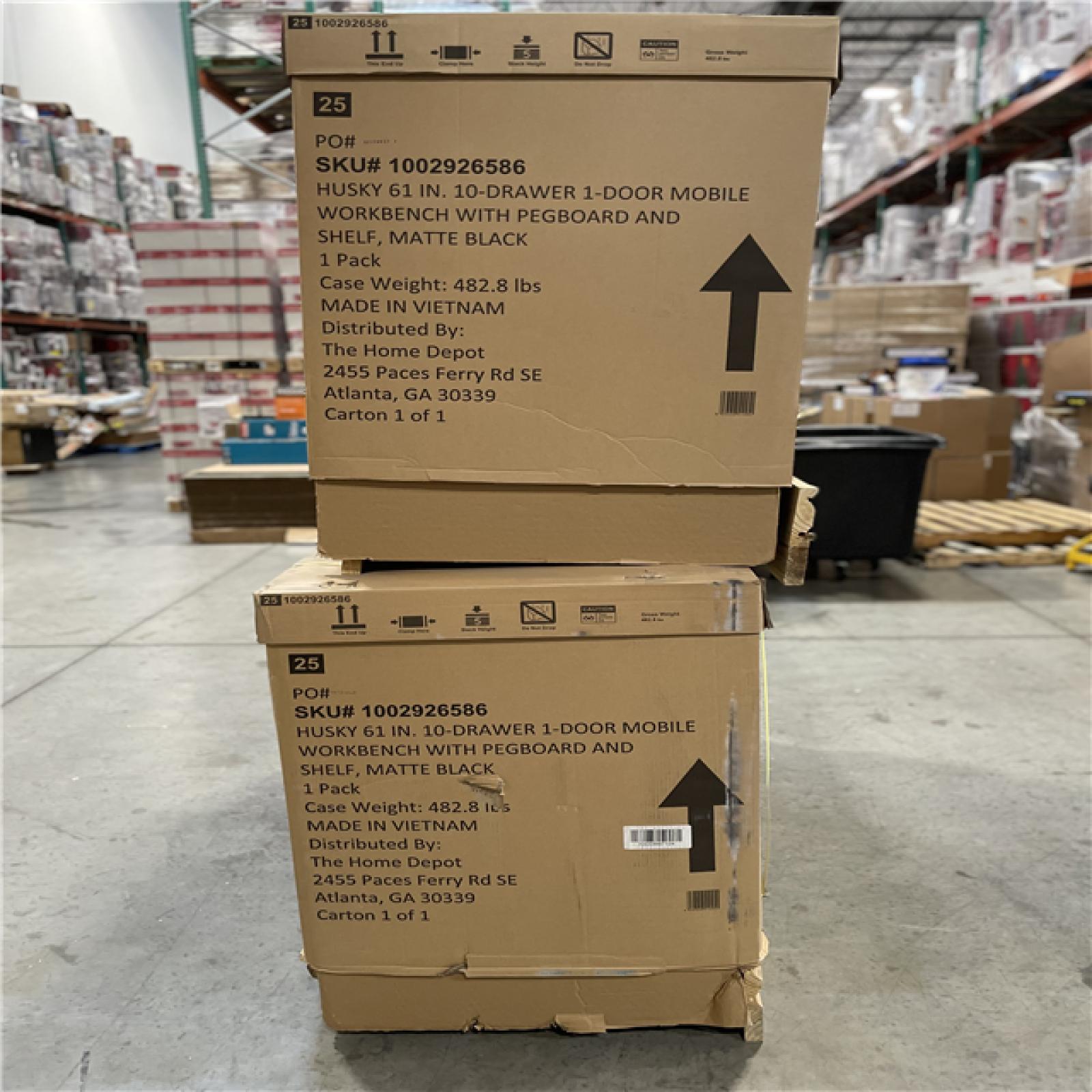 DALLAS LOCATION- AS-IS HUSKY 61IN MOBILE WORKBENCH MATTE BLACK -(2 UNITS)