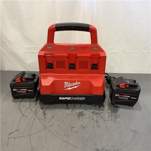 AS-IS - Milwaukee 18V Lithium-Ion REDLITHIUM FORGE Starter Kit (PACKOUT 6-Port Rapid Charger)