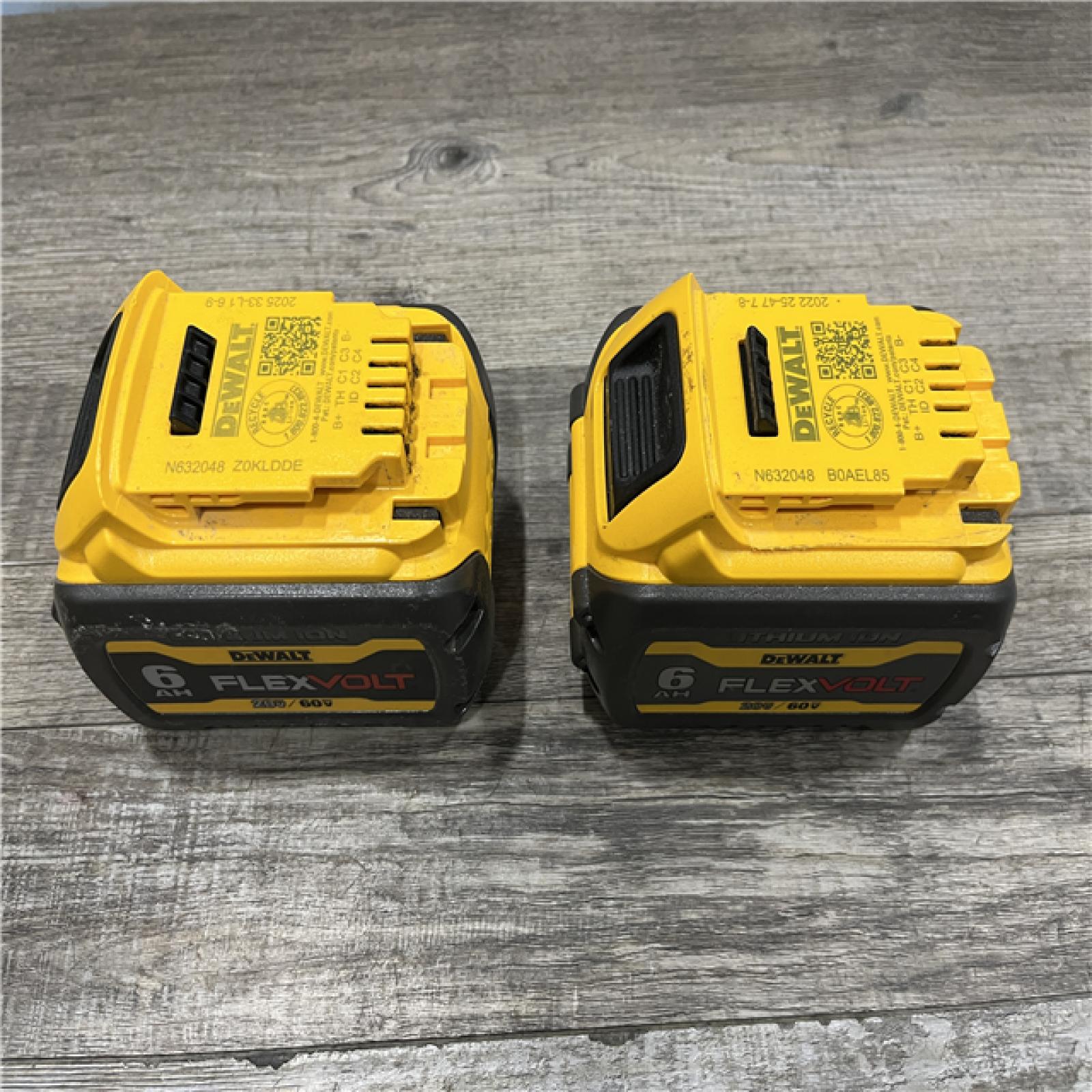 AS-IS DEWALT FLEXVOLT 20V/60V MAX Lithium-Ion 6.0Ah Battery Pack (2 Pack)