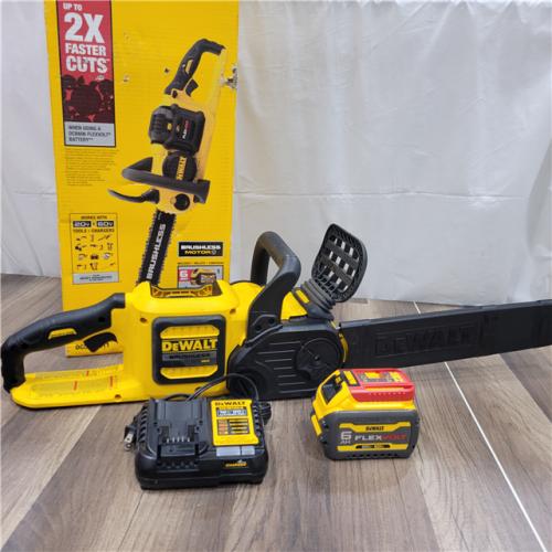 AS-IS DEWALT FLEXVOLT 60V MAX 16in. Brushless Cordless Battery Powered Chainsaw Kit with (1) FLEXVOLT 2 Ah Battery & Charger