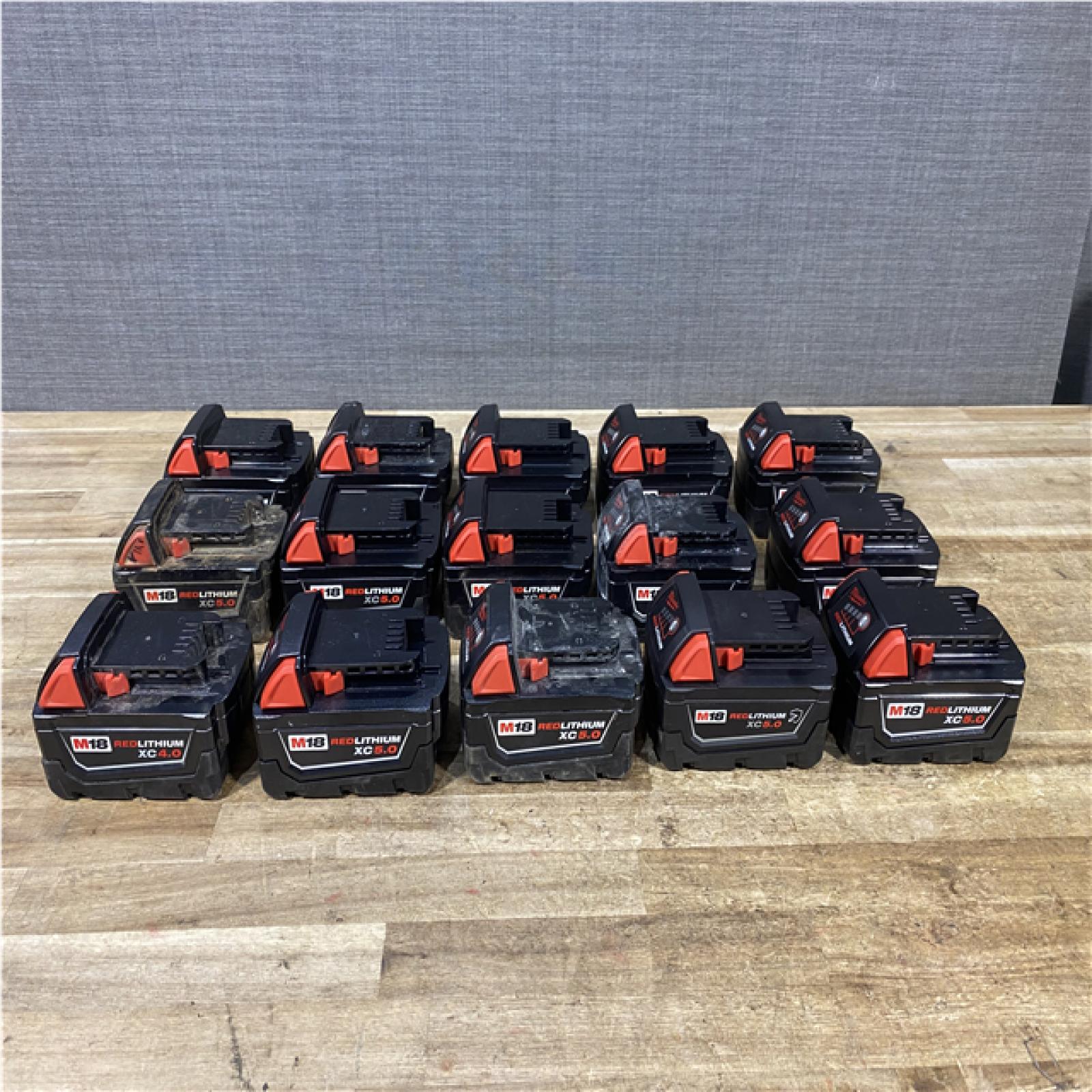 Houston Location AS-IS Milwaukee Batteries QTY/15