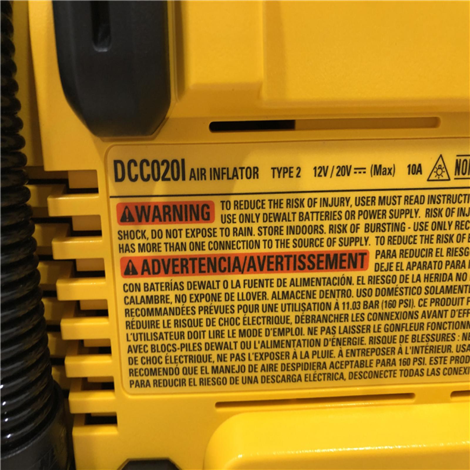 AS-IS DEWALT 20V MAX Cordless Electric Portable Inflator (Tool Only)