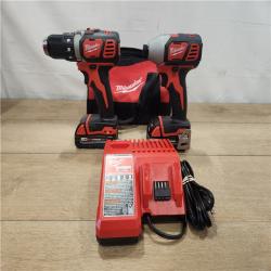 AS-IS- Milwaukee 18V Lithium-Ion Cordless Drill Driver/Impact Driver Combo Kit