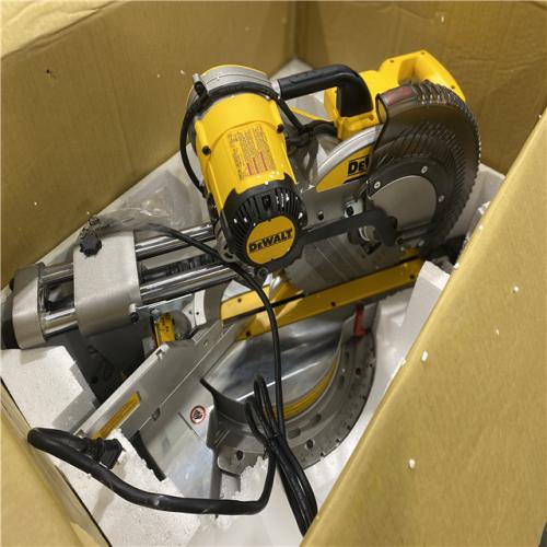 As-Is- DEWALT 15 Amp Corded 12 in. Double Bevel Sliding Compound Miter Saw