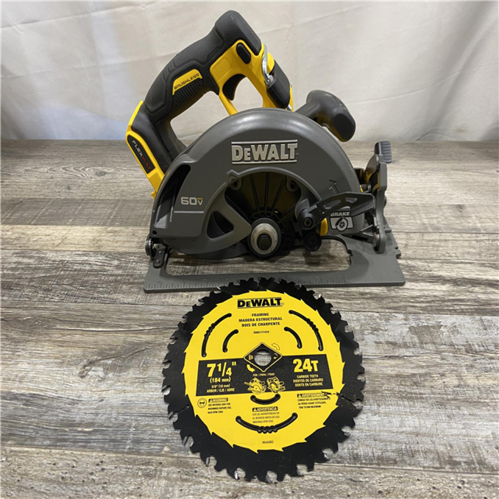 AS-IS DEWALT FLEXVOLT 60V MAX Cordless Brushless 7-1/4 in. Circular Saw with Brake (Tool Only)