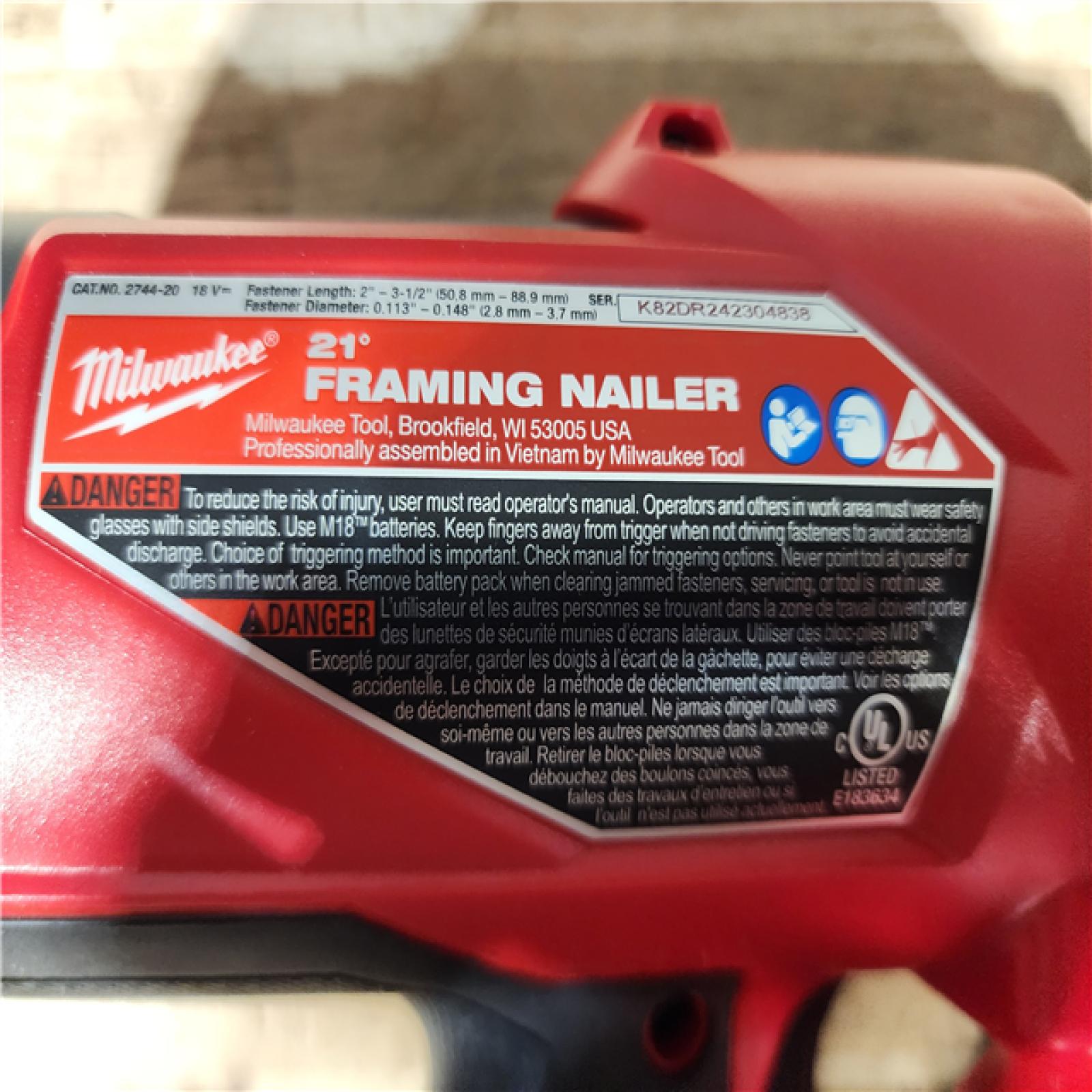 HOUSTON LOCATION - AS - IS Milwaukee FUEL 3-1/2 in. 18-Volt 21-Degree Lithium-Ion Brushless Cordless Framing Nailer (Tool-Only)