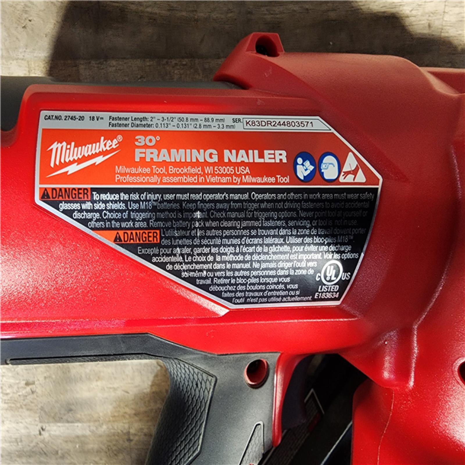 HOUSTON LOCATION - AS-IS M18 FUEL 3-1/2 in. 18-Volt 30-Degree Lithium-Ion Brushless Cordless Framing Nailer (Tool-Only)