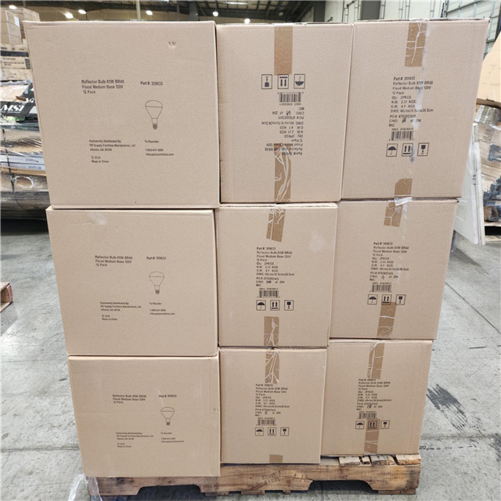 Phoenix Location NEW Reflector Bulb 65W BR40 Flood Medium Base 120V 12 Pack Pallet (21 Boxes)