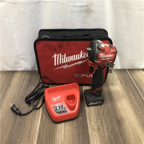 AS-IS Milwaukee FUEL 12V Li-Ion Brushless Cordless Stubby 3/8 in. Impact Wrench Kit