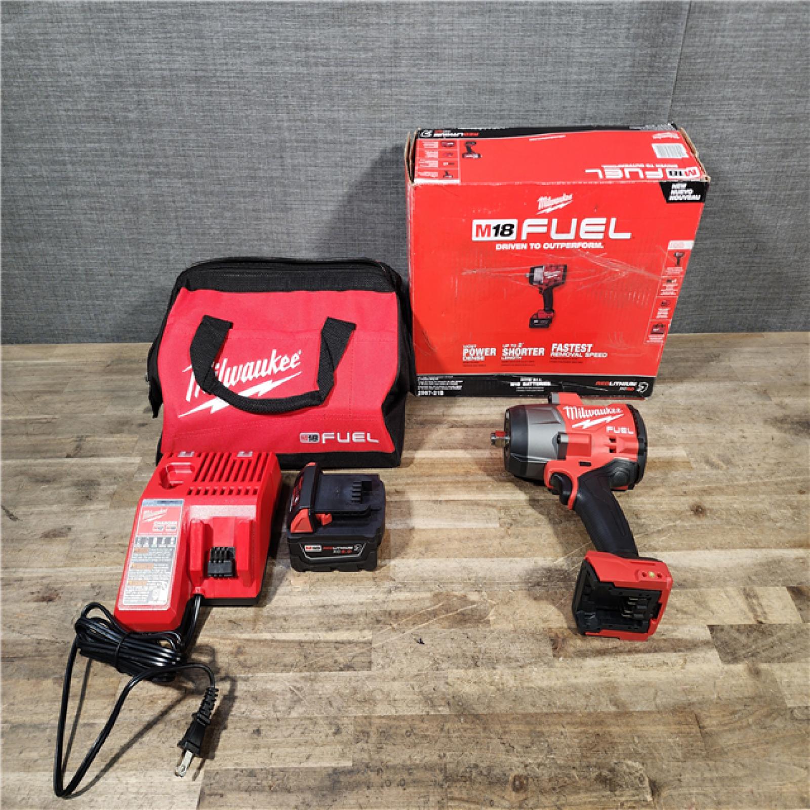 HOUSTON LOCATION - AS-IS Milwaukee M18 FUEL 18V Lithium-Ion Brushless Cordless 1/2 in. Impact Wrench w/Friction Ring Kit