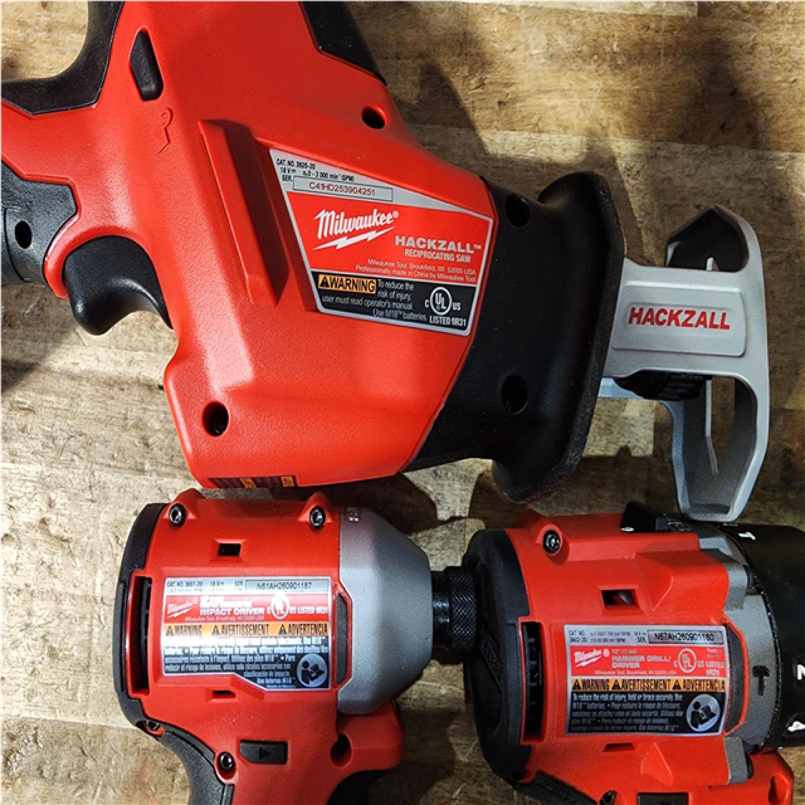 Houston Location AS-IS Milwaukee M18 Cordless Brushless 4 Tool Combo Kit