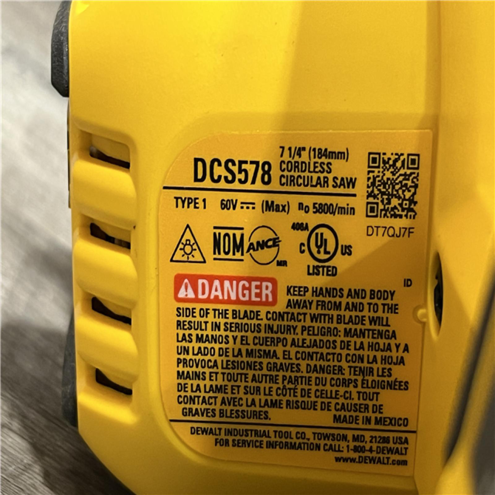 AS-IS DEWALT FLEXVOLT 60V MAX Cordless Brushless 7-1/4 in. Circular Saw with Brake (Tool Only)