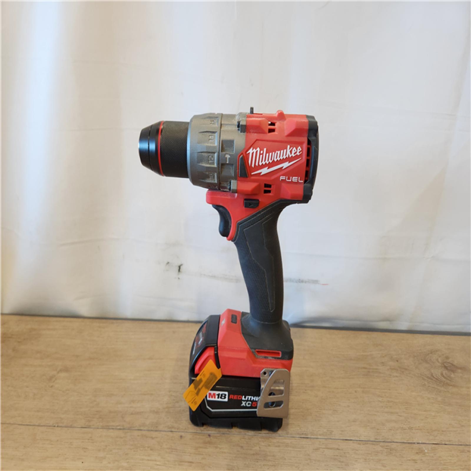 AS-IS- Milwaukee Hammer Drill Driver Kit with Batteries  Charger & Tool Case  Red