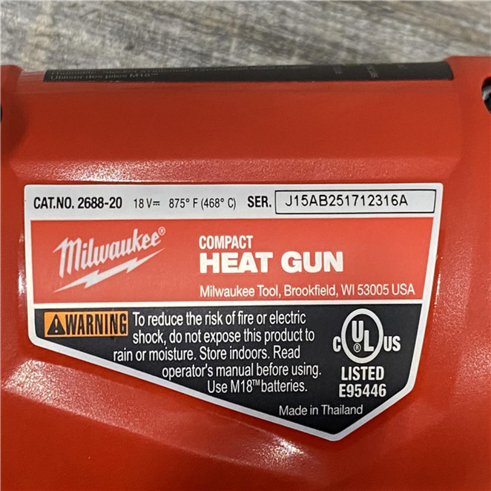 AS-IS Milwaukee 18V Lithium-Ion Cordless Compact Heat Gun (Tool-Only)